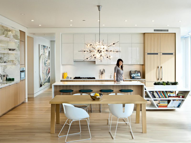 sputnik light over kitchen island