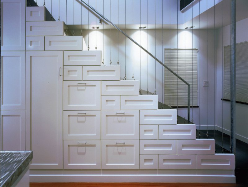 basement stairs storage