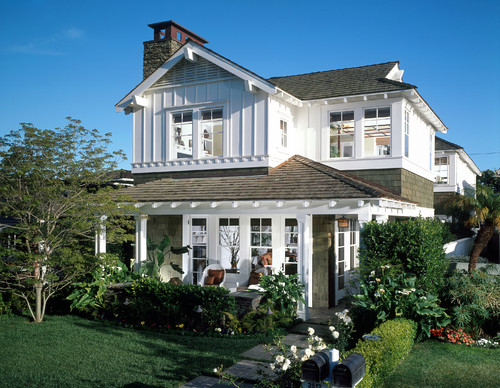 Classic white house with white trim