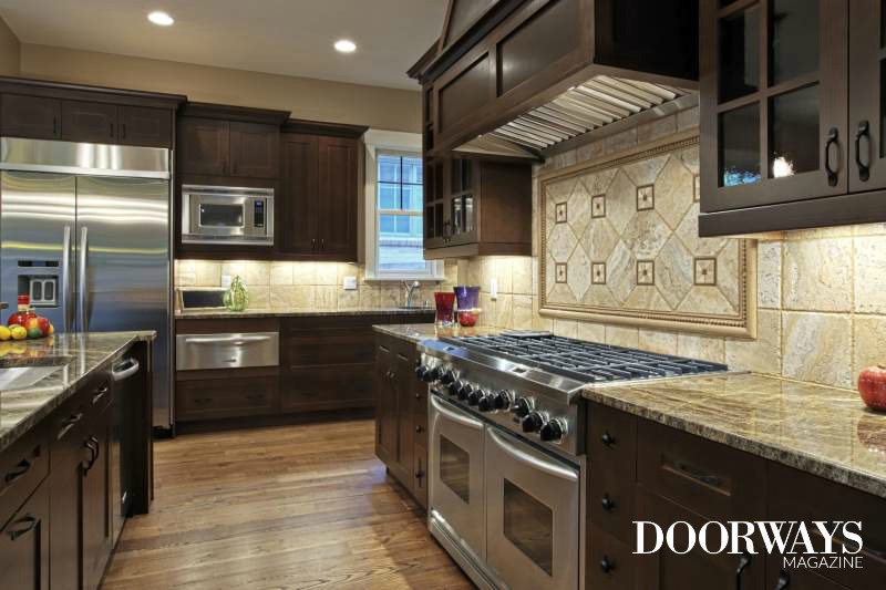 dark wood cabinets granite countertops