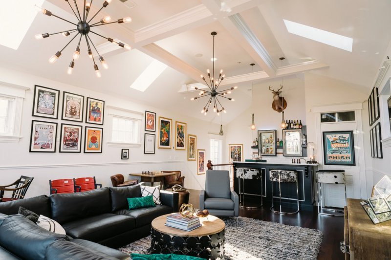 family room sputnik chandelier