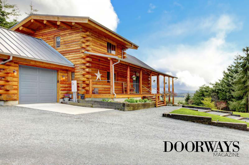 log cabin with view