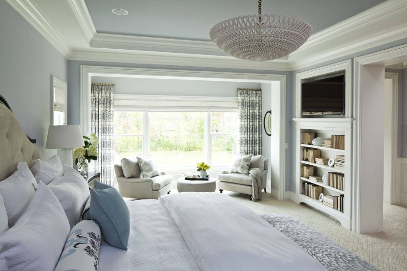 contemporary white master bedroom