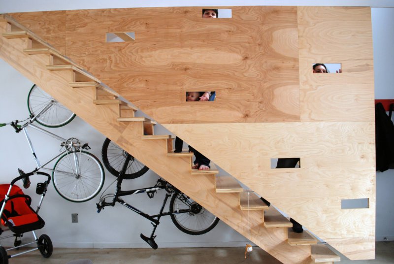 plywood basement stairs