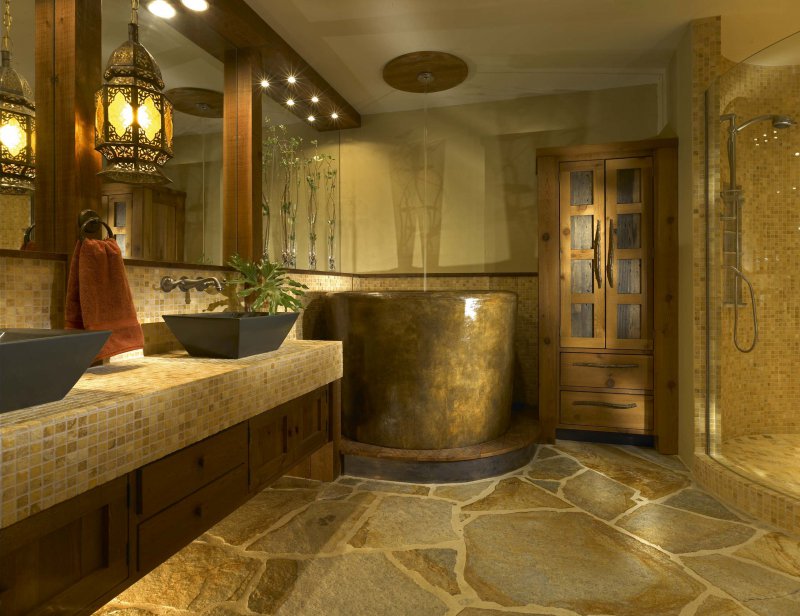 spa style bathroom soaking tub