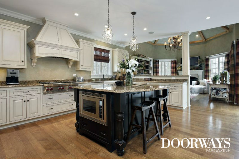 traditional kitchen with granite countertops